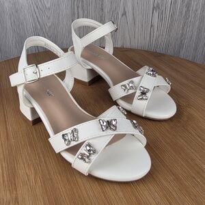 CHILDREN'S BLOCK HEEL (ROSSIE-1K WHITE)